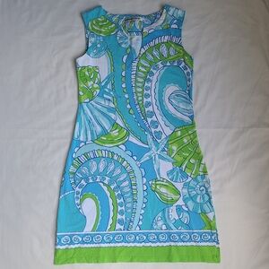 Barbara Gerwit Blue and Green Shift Dress